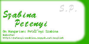 szabina petenyi business card